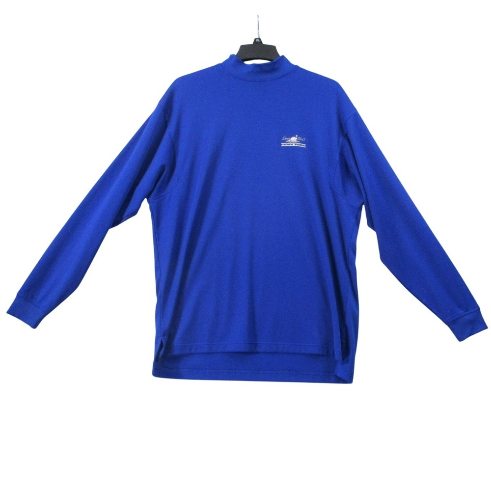 FootJoy Mens Mock Neck Golf Shirt Blue Lee's Hill Golf Club Long Sleeve XL